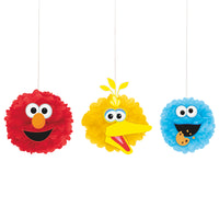 Sesame Street Birthday Party Hanging Puff Ball Decorations, 3 Count