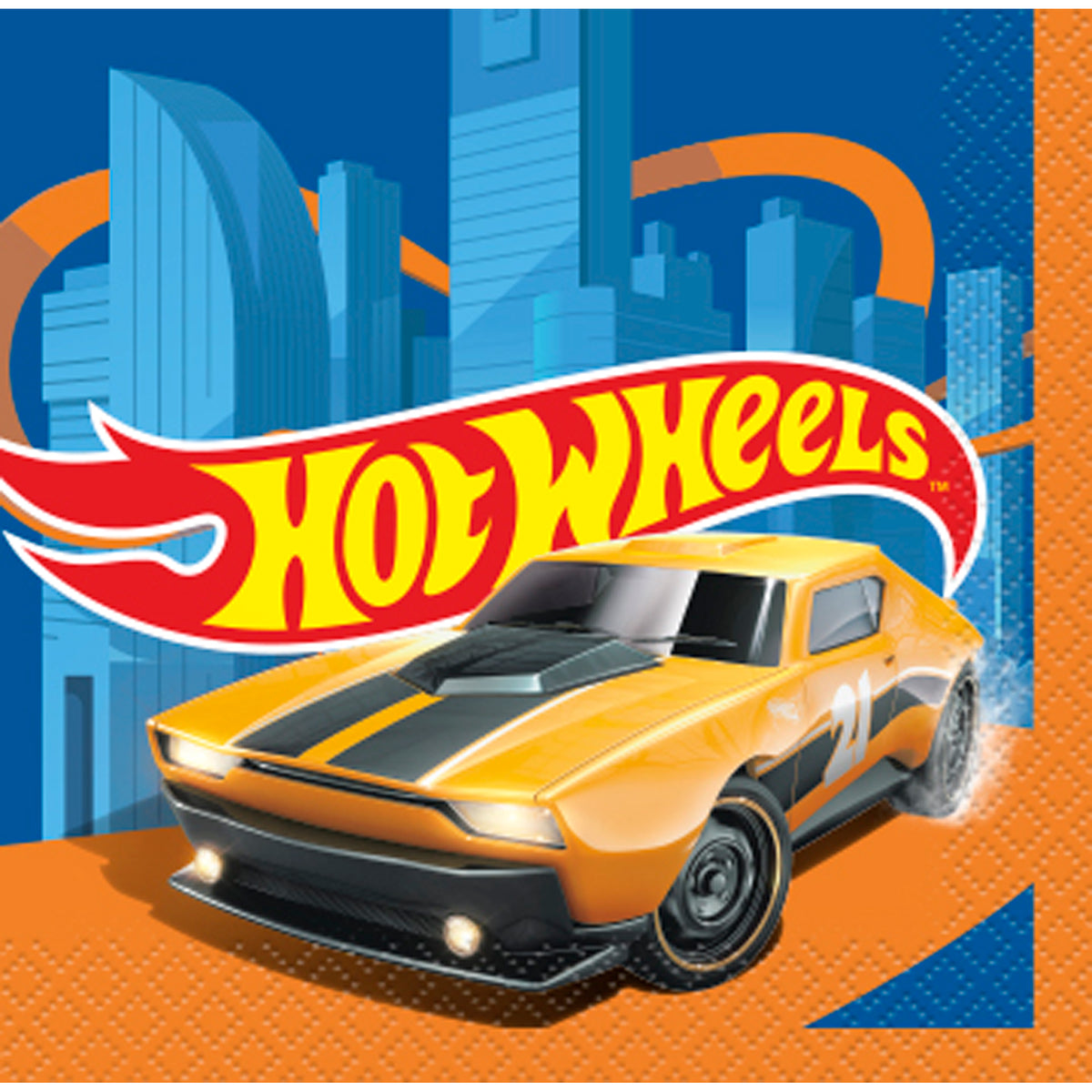 Hot Wheels Birthday Party Small Beverage Napkins, 16 Count