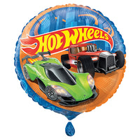Ballon mylar rond Hot Wheels pour fête d’anniversaire, 18 pouces, 1 unité
