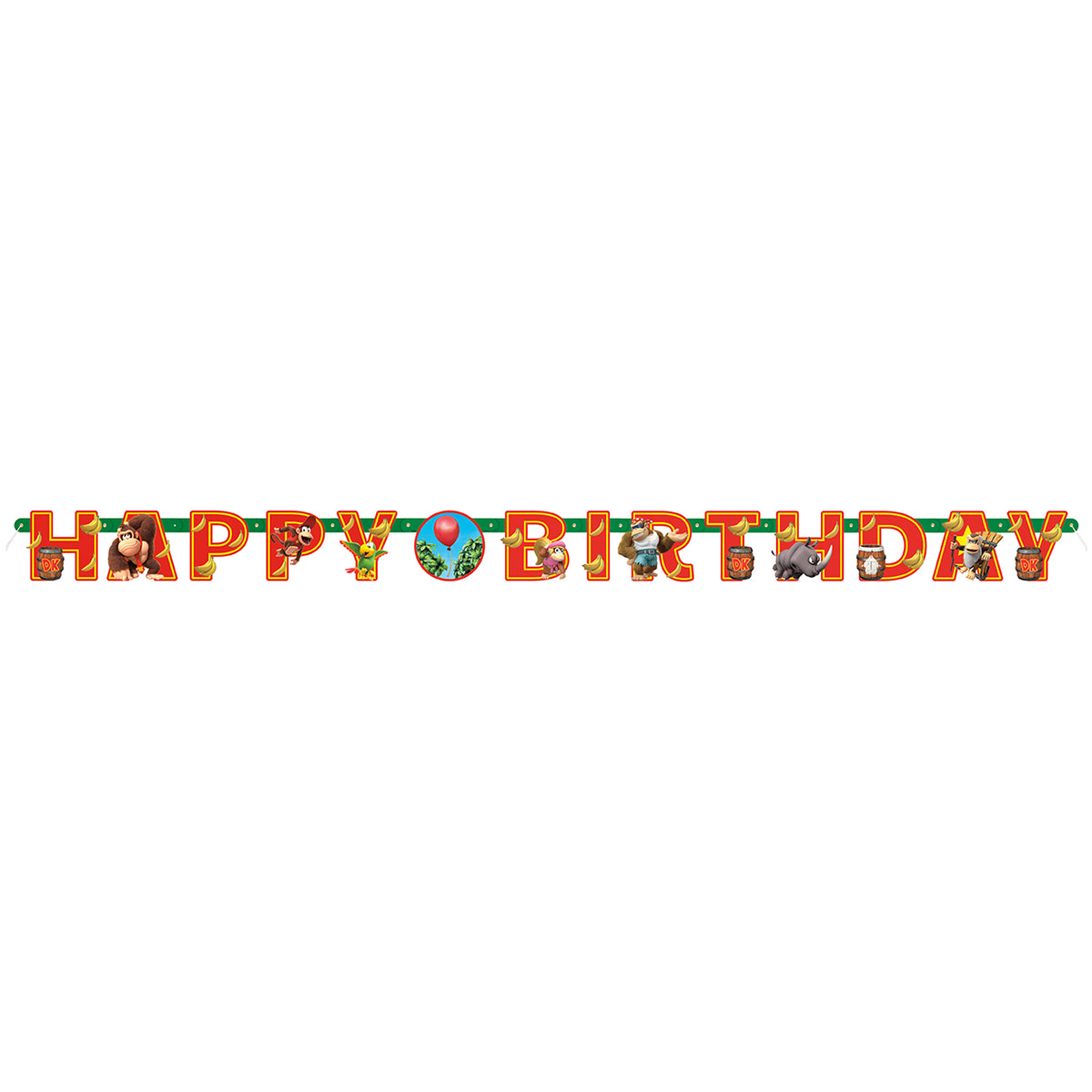 Donkey Kong "Happy Birthday" Jointed Paper Banner, 1 Count