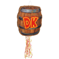 Donkey Kong Barrel Shaped Drum Pull Piñata, Nintendo, 1 Count