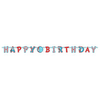 Cat In the Hat Party "Happy Birthday" Jointed Banner, 1 Count