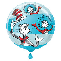 Cat In the Hat Round Mylar Foil Balloon, 18 Inches, 1 Count