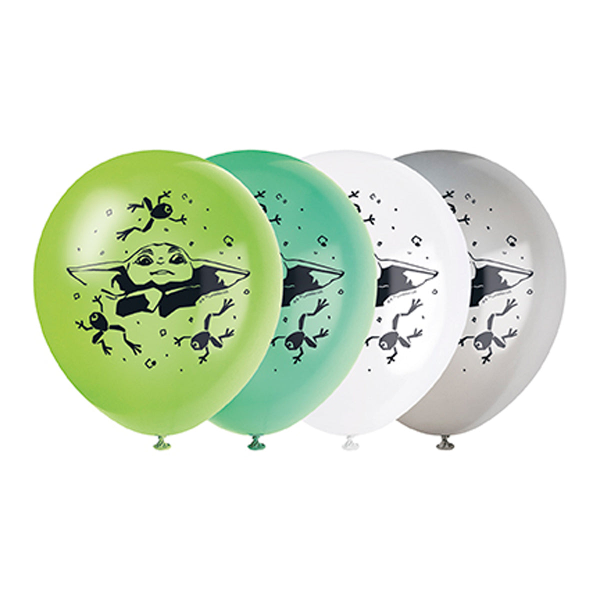 Ballons en latex d’anniversaire Star Wars: Le Mandalorian et Grogu, 12 pouces, 8 unités