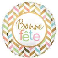 Pastel Celebration "Bonne Fête" Supershape Foil Balloon, 28 Inches, 1 Count