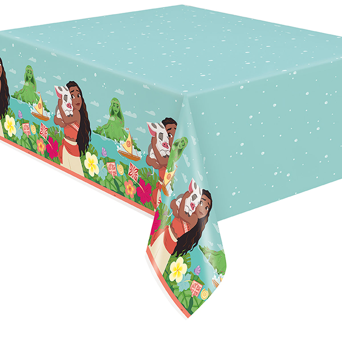 Moana Birthday Rectangular Plastic Table Cover, Disney Birthday Party, 54 X 84 Inches, 1 Count