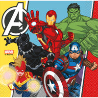 Petites serviettes de table pour fête d’anniversaire Marvel Avengers, 16 unités