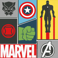 Marvel Avengers Birthday Party Large Lunch Napkins, 16 Count