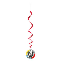 Marvel Avengers Birthday Party Spiral Hanging Decorations, 26 Inches, 3 Count