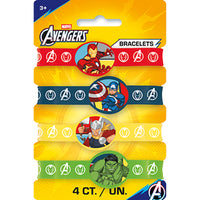 Bracelets extensibles Avengers pour fête d’anniversaire, 4 unités