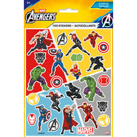 Feuilles d’autocollants de fête d’anniversaire des Avengers, 100 autocollants, 4 feuilles