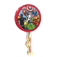Piñata à ficelles en forme de tambour Avengers de Marvel pour fête d’anniversaire, 1 unité