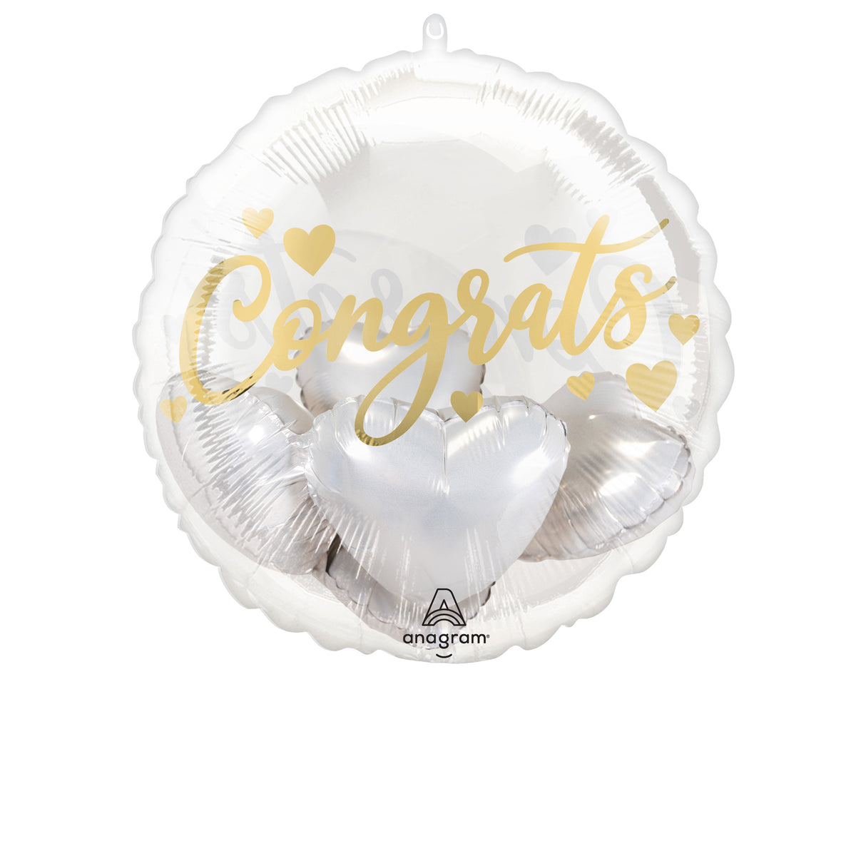 Congrats with Hearts Insider Balloon, 20 Inches, 1 Count