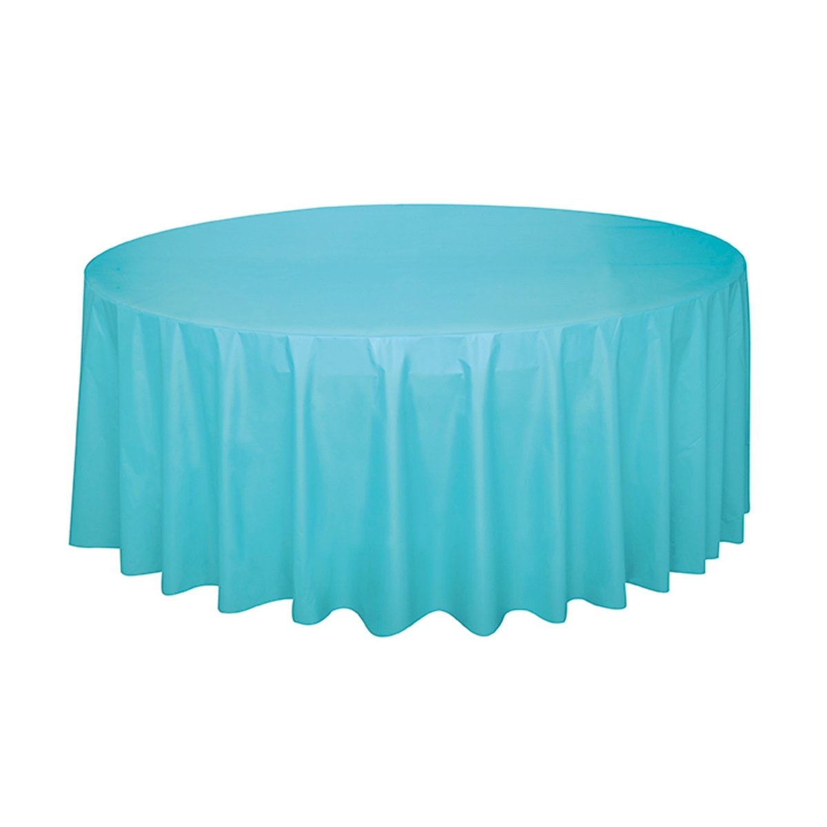 Nappe ronde en plastique turquoise, 84 pouces, 1 unité