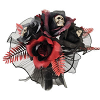 Red and Black Rose Skull Bouquet, 1 Count
