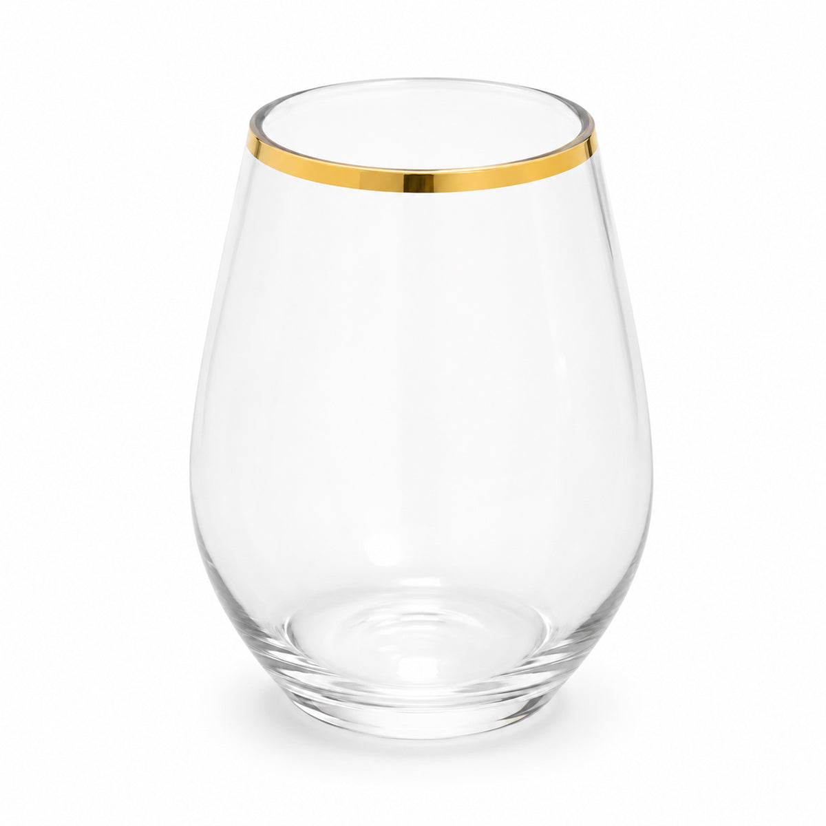 Verres à vin en plastique sans pied avec bord doré, 4 onces, 8 unités