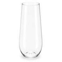 Stemless Fluted Plastic Wine Cups, 9 Oz, 6 Count