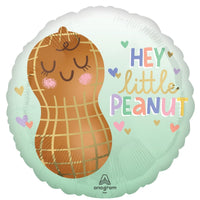Ballon mylar rond "Hey Little Peanut" pour shower de bébé, 18 pouces, 1 unité