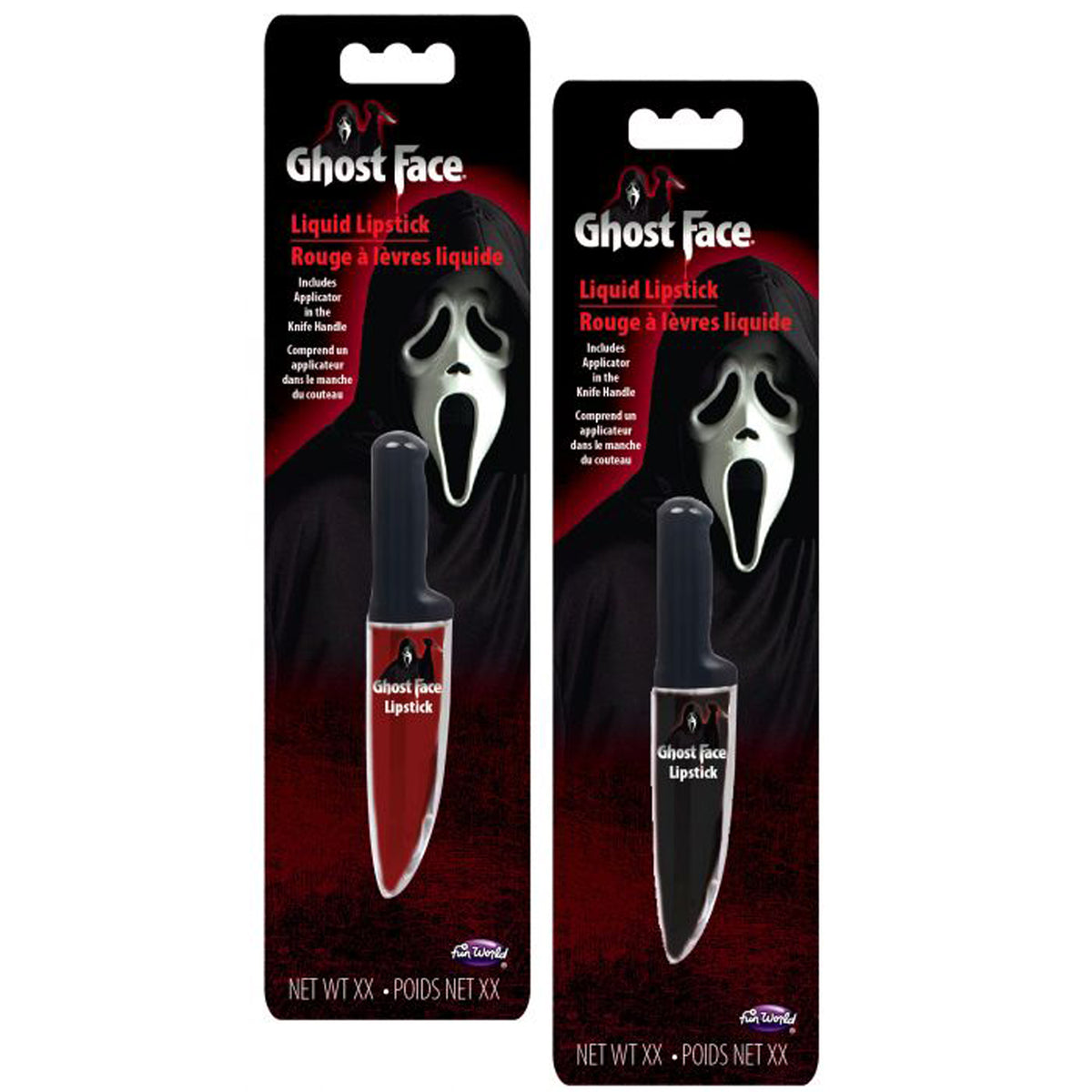 Faux couteau Ghost Face avec rouge à lèvres liquide, Frissons, Assortiment, 1 unité