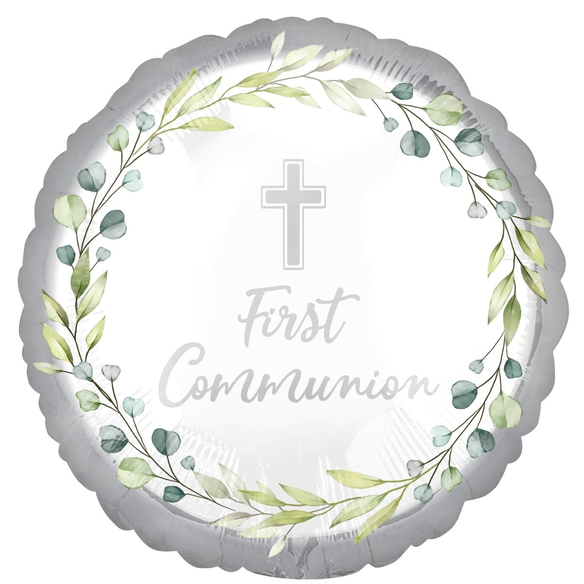 Ballon mylar rond nacré "First Communion", 18 pouces, 1 unité