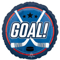Ballon mylar rond "Goal" de hockey, 18 pouces, 1 unité