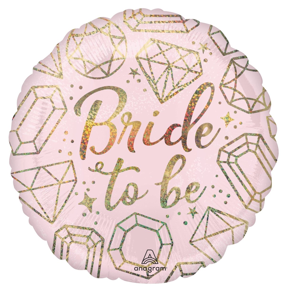 Ballon mylar rond rose poudré "Bride to Be", 18 pouces, 1 unité