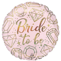 Blush "Bride to Be" Round Foil Balloon, 18 Inches, 1 Count