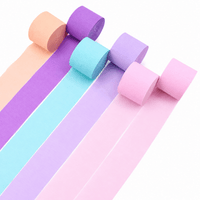 Guirlande en papier crêpé de Sirène, mauve, rose et bleu, 82 pieds, 6 unités