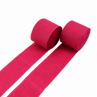 Burgundy Red Paper Crepe Streamer, 82 Ft, 2 Count