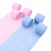 Gender Reveal Kit Paper Crepe Streamer, 82 Ft, 6 Count