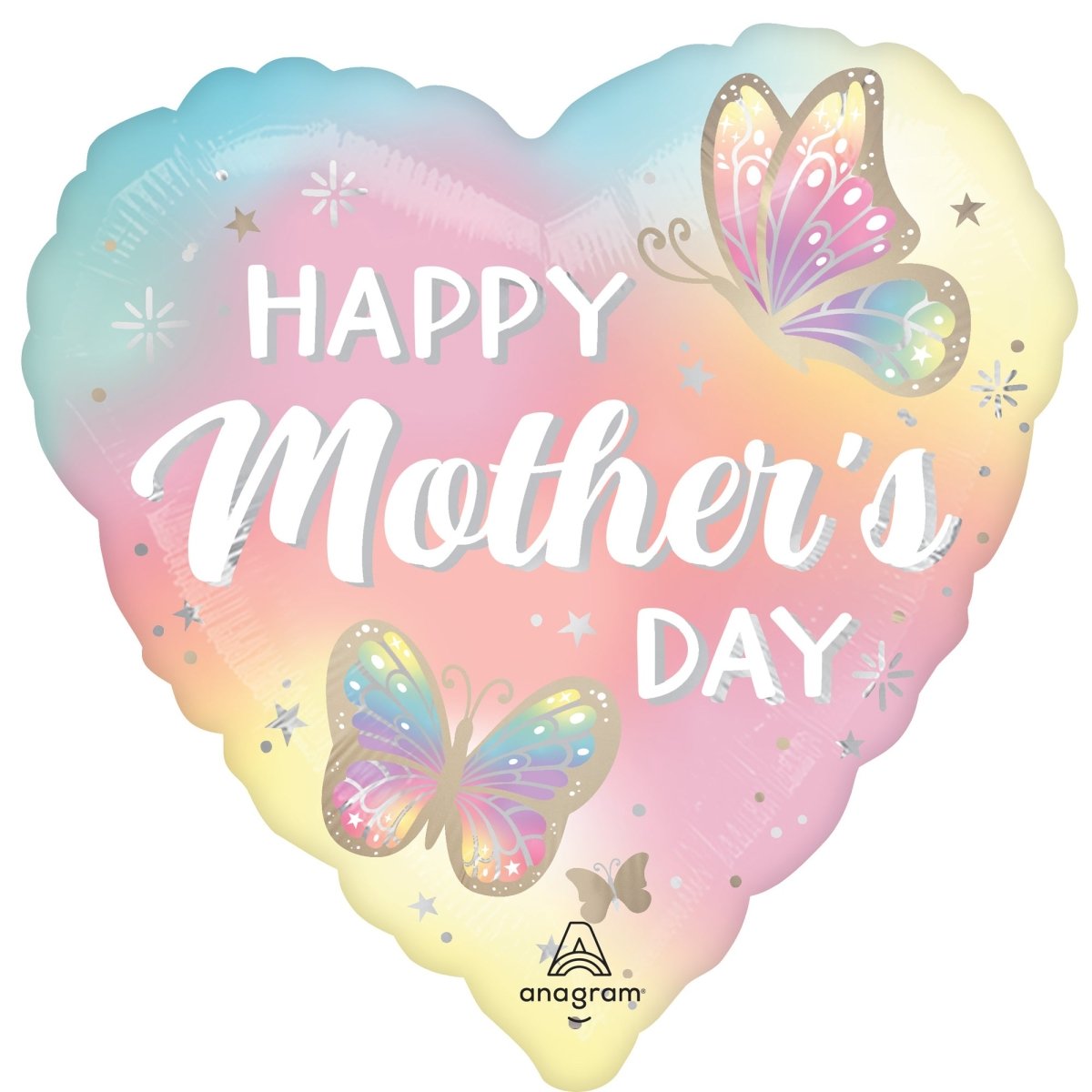 Ballon mylar en forme de cœur de Fête des Mères Pastel, 18 pouces, 1 unité