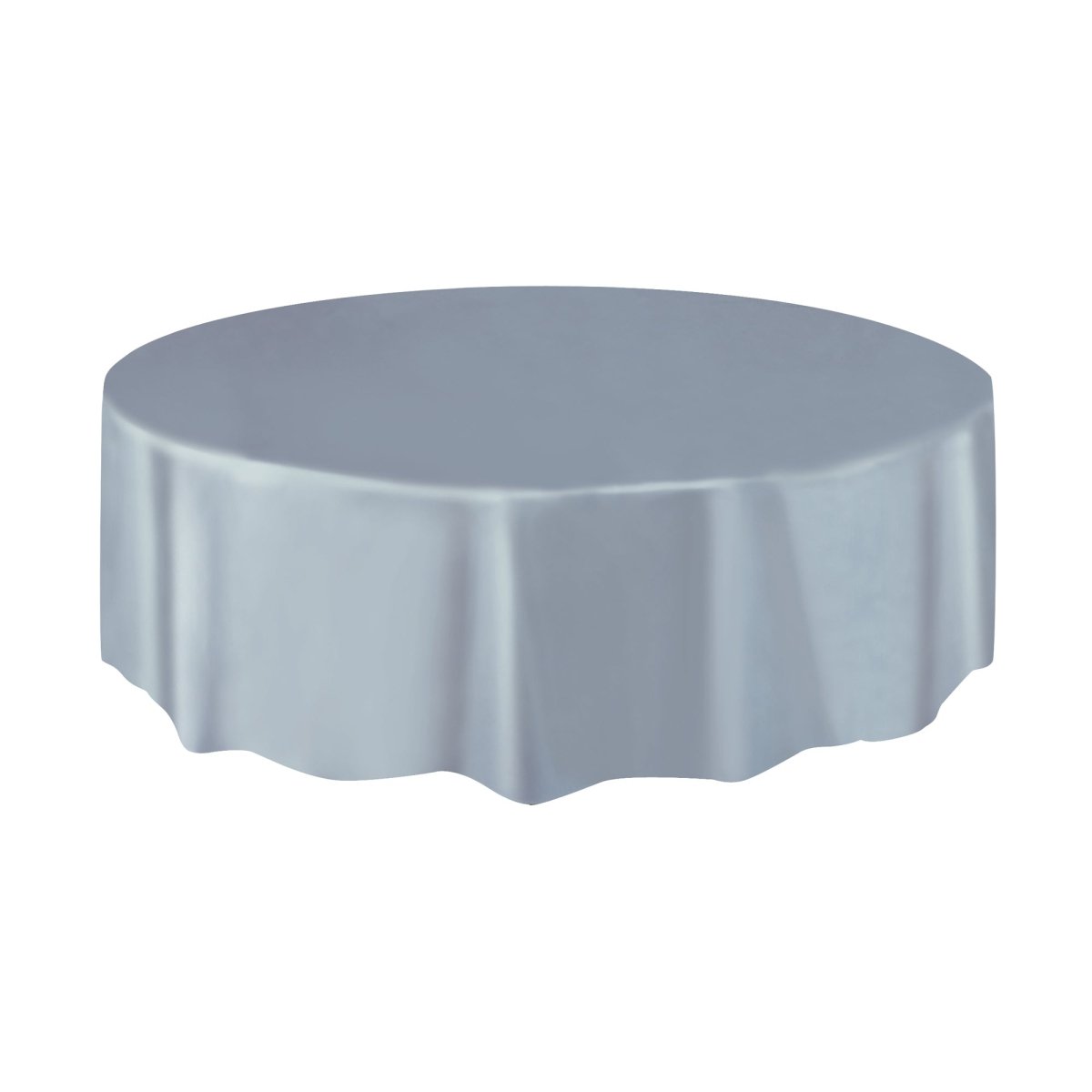 Nappe ronde en plastique argent, 84 inches, 1 unité