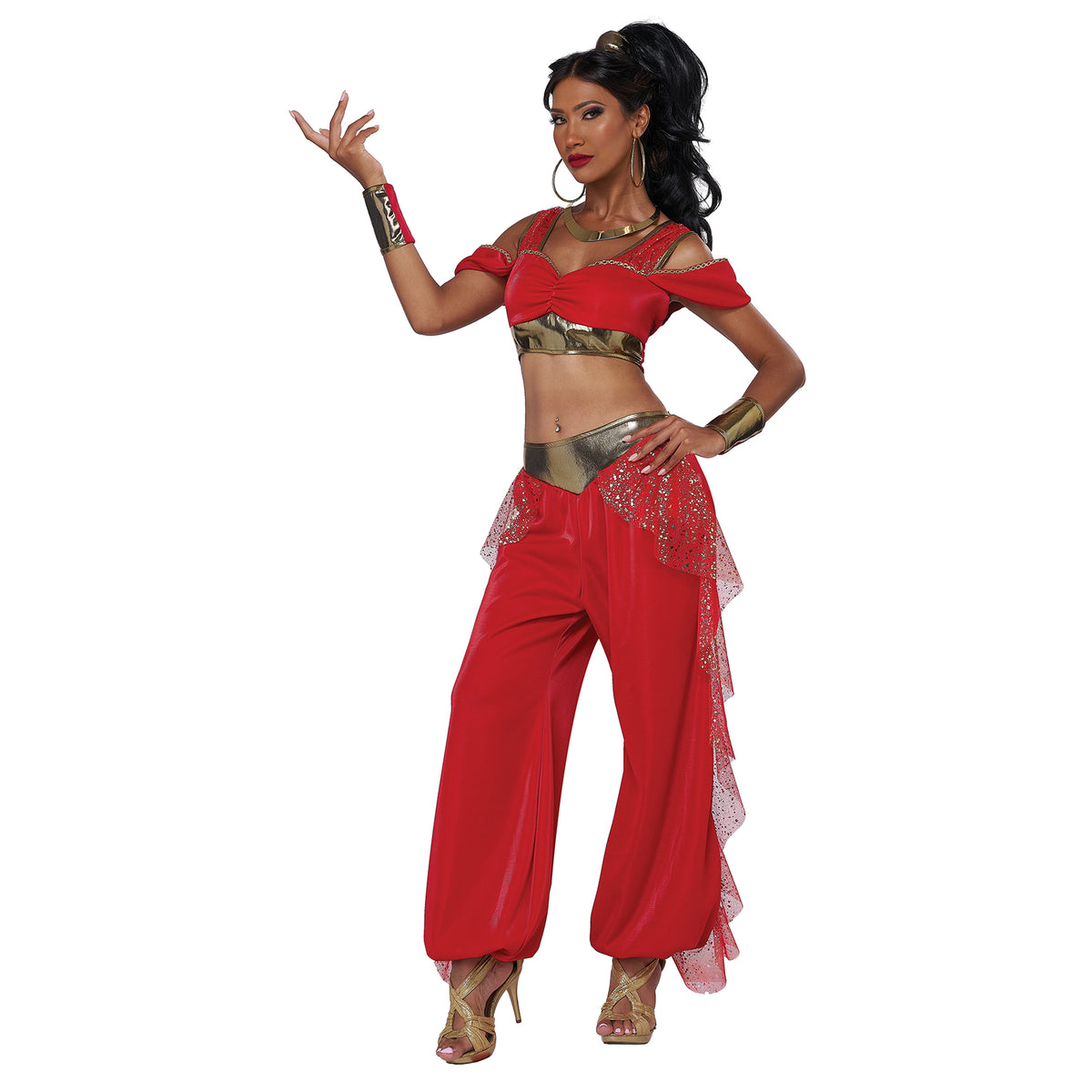 Sultry Arabian Princess Costume for Adults, Top, Pants and Cuffs