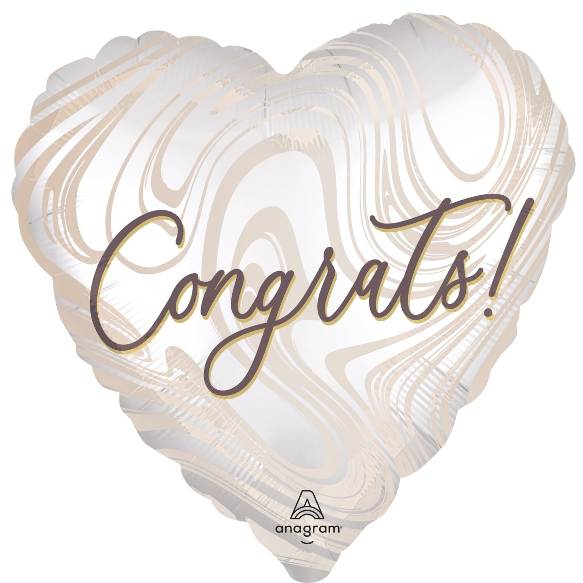 Ballon mylar Supershape en cœur "Congrats!", 28 pouces, 1 unité