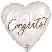 "Congrats!" Heart Supershape Foil Balloon, 28 Inches, 1 Count