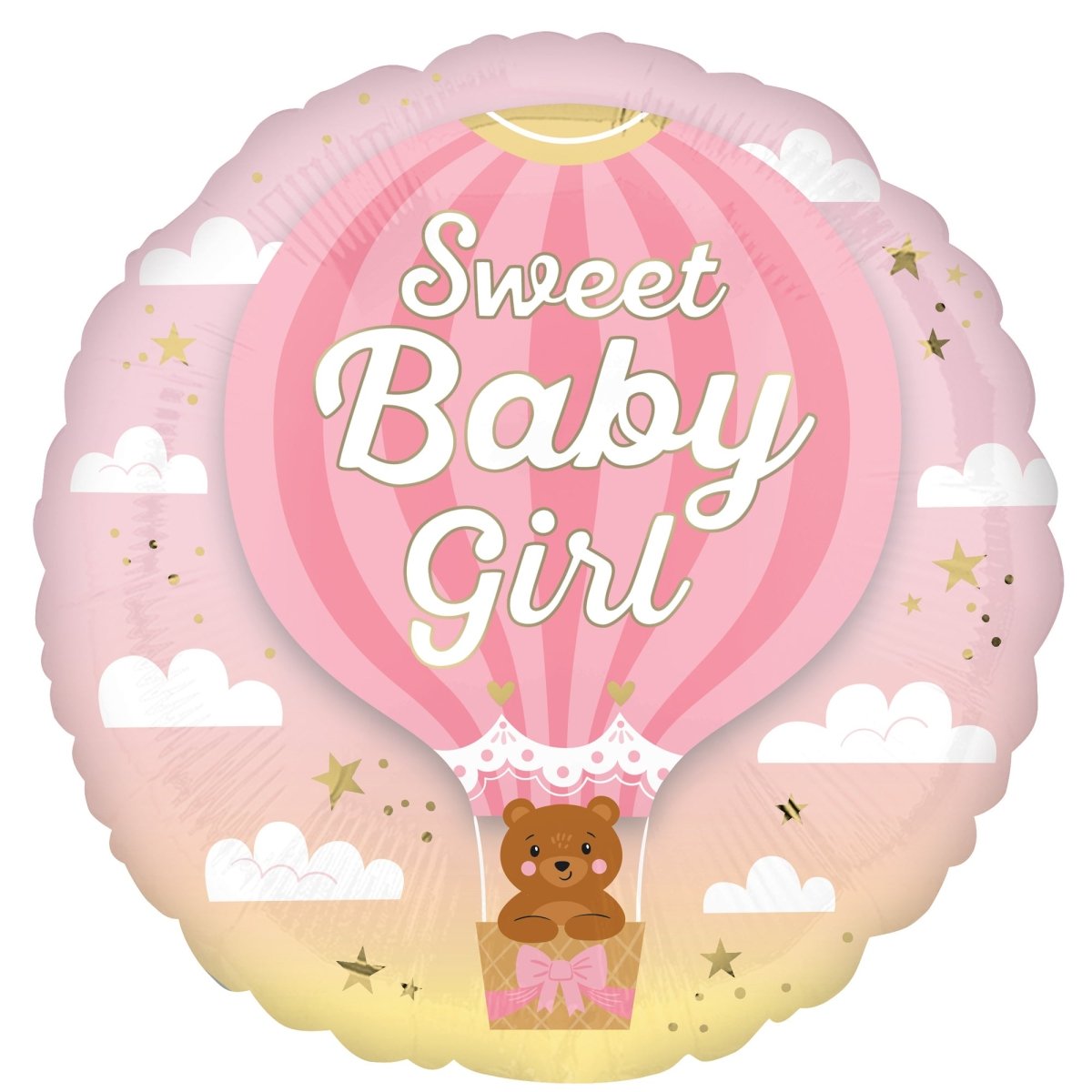 Ballon mylar rond "Sweet Baby Girl", 18 pouces, 1 unité