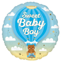 "Sweet Baby Boy" Round Foil Balloon, 18 Inches, 1 Count