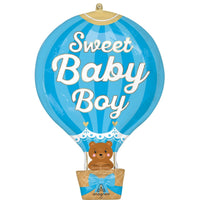 "Sweet Baby Boy" Hot Air Balloon Supershape Foil Balloon, 19 Inches, 1 Count