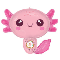 Pink Axolotl Supershape Foil Balloon, 28 Inches, 1 Count