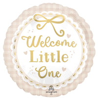 Ballon mylar rond de shower de bébé "Welcome Little One", 18 pouces, 1 unité