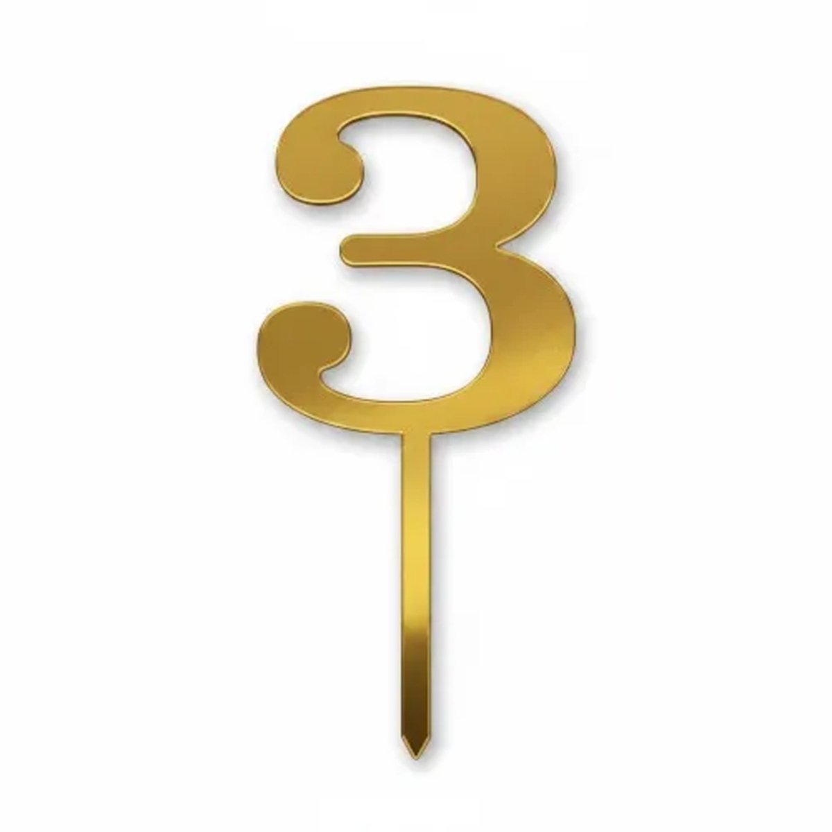 Number Candle # 3 - Gold