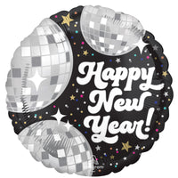 Disco Glamour "Happy New Year!" Foil Mylar Balloon, 18 Inches, 1 Count