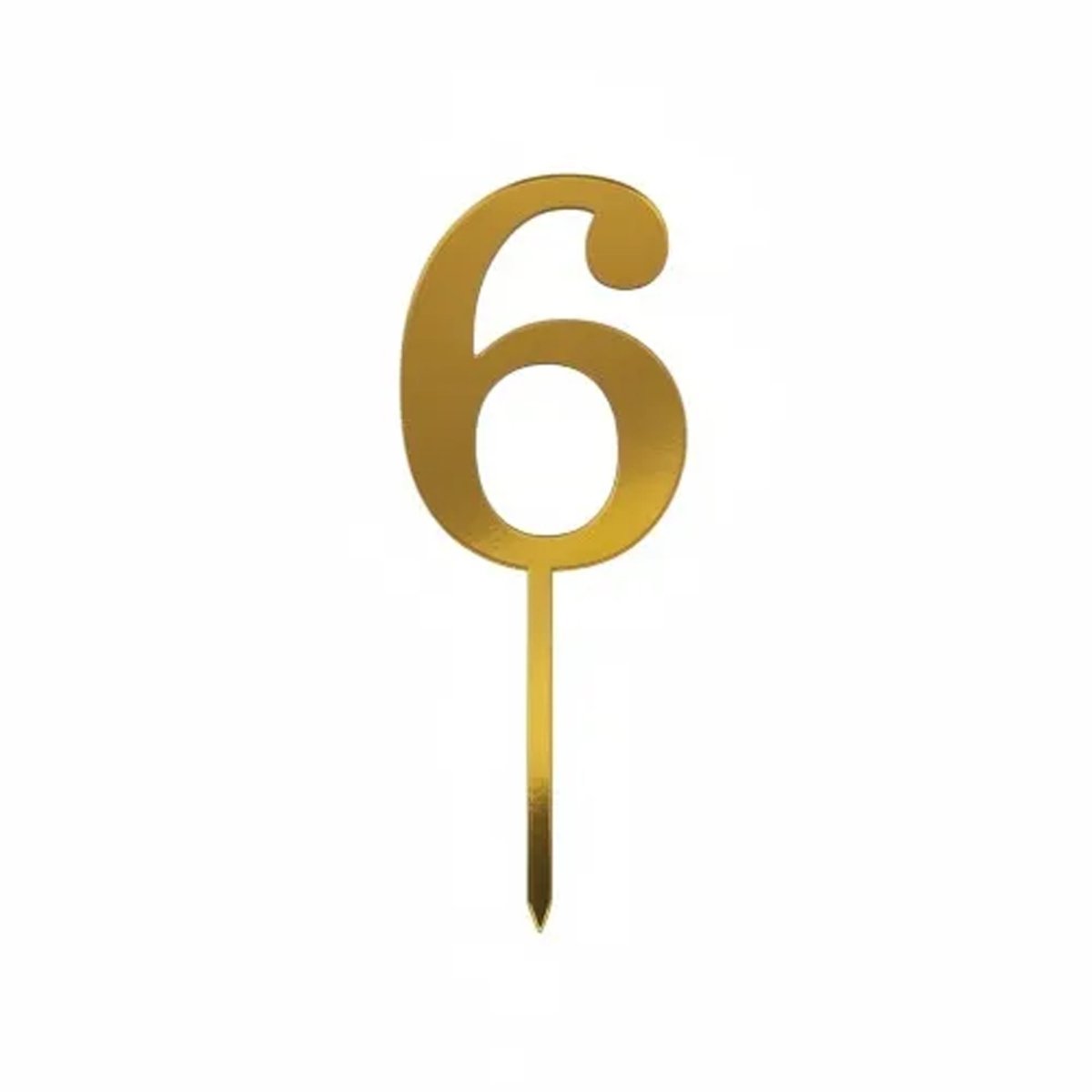 Number Candle # 6 - Gold