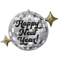 Disco Glamour "Happy New Year!" Supershape Mylar Foil Balloon, 30 Inches, 1 Count