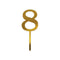 Number Candle # 8 - Gold