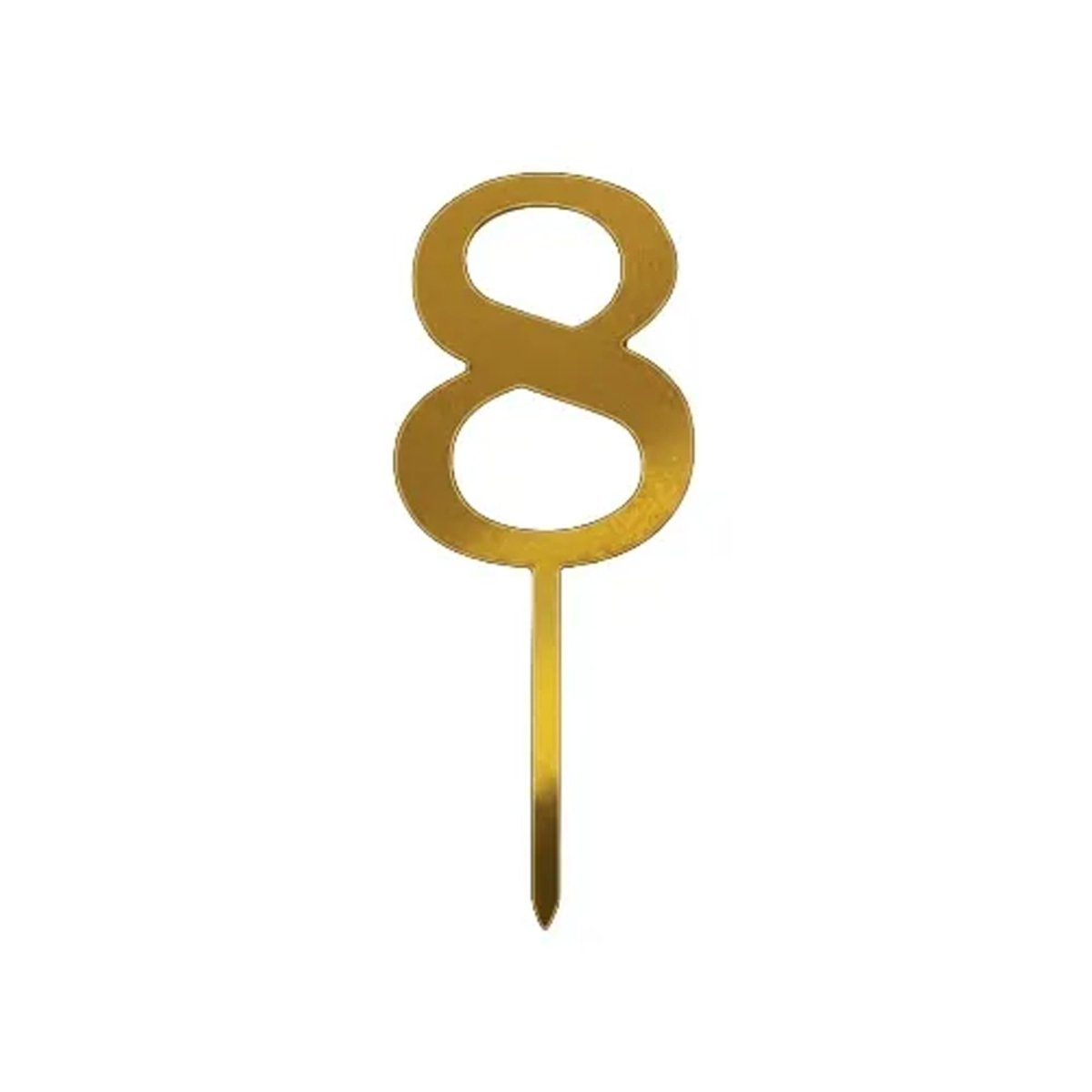 Number Candle # 8 - Gold