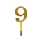 Number Candle # 9 - Gold
