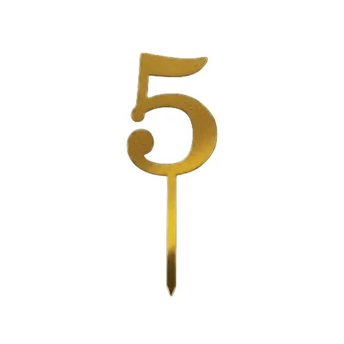 Number Candle # 5 - Gold