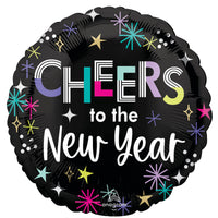 Mid Century Sparkles "Cheers to the New Year" Mylar Foil Balloon, 18 Inches, 1 Count