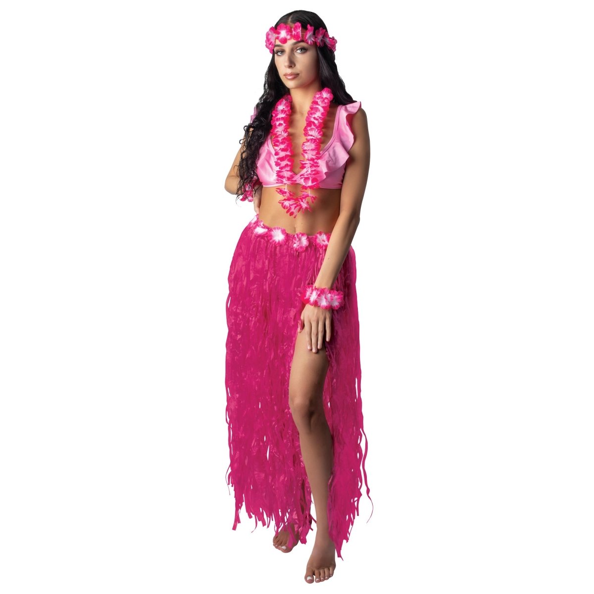 Pink Luau Kit with Long Skirt for Adults